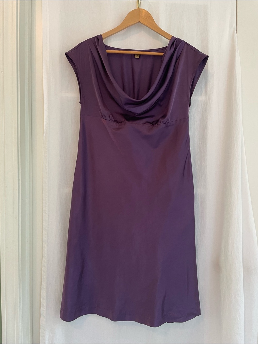 Cowl Neck Midi Dress in Deep Purple
